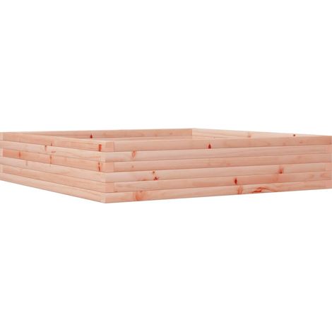 Jardinière bac lit surélevé plantes fleurs terrasse jardin 110 x 110 x 23 cm bois massif douglas marron