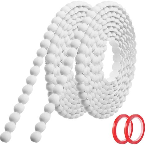 Moulure Murale Décorative Adhésive Blanc (6M x 15mm) Moulure en PVC Flexible avec Bordure Perlée 3D, Baguette de Finition Hydrofuge et À Peindre pour Mur, Cadre de Miroir et Bords (1/5)