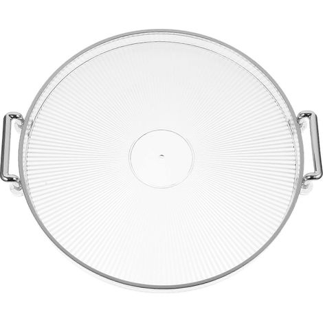 Tischablage mit Griff, Serviertablett mit Griff, Obstteller, Haushaltswaren-29.80X27.00X3.00CM-Silver (1/4)