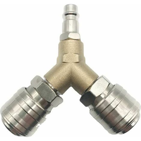 Distributeur d'air Comprimé, Raccord dair Comprimé 1/4 Connecteur d'air Comprimé 3 voies à dégagement rapide avec distributeur Y à filetage mâle (1/4)