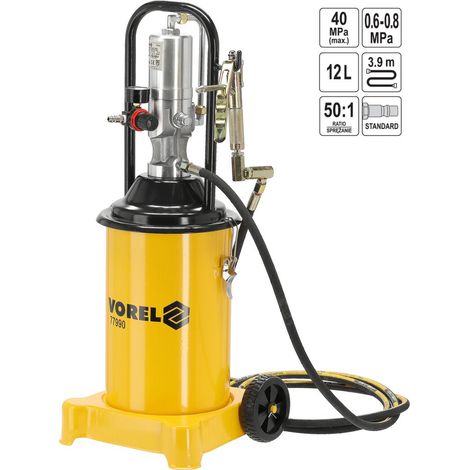 Profi pneumatische Druckluft Fettpresse 12Liter Abschmierpresse für Schmierarbeiten an Kfz und Maschinen (1/5)