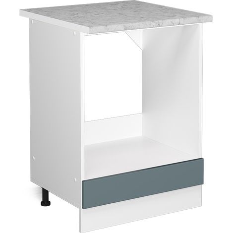 Base universale R-Line, Grigio-blu, 60 cm con ampia nicchia, con piano di lavoro, Vicco