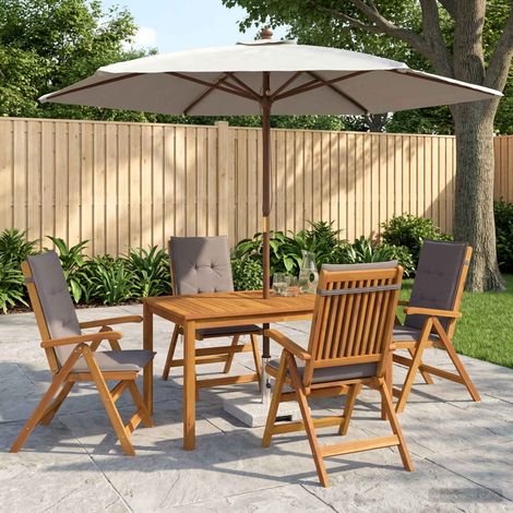 vidaXL 5-Piece Garden Dining Set Natural Solid Acacia Wood (1/5)