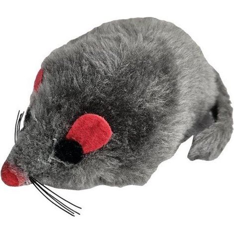 Yarro Katzenspielzeug Plüsch-Vibrationsmaus, grau, 8 cm