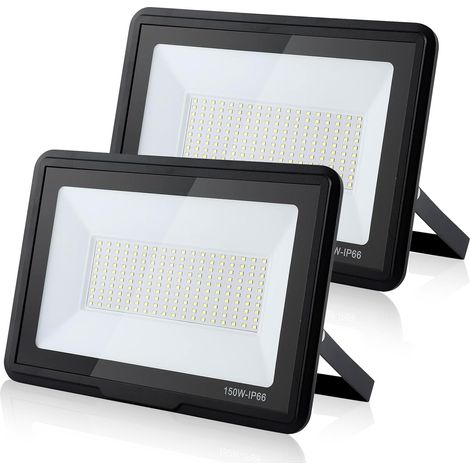 2 Projecteur Led, 150W 15000LM, IP66 Étanche, Aluminium, Blanc Froid 6000K, Jardin Garage (1/5)