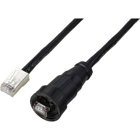 TRU COMPONENTS TC-E13T-MR5-MCA/NCA-0.5PV-S RJ45-Kabel mit geradem, IP67 (Gewinde), CAT5E, 0,5 m TC-1