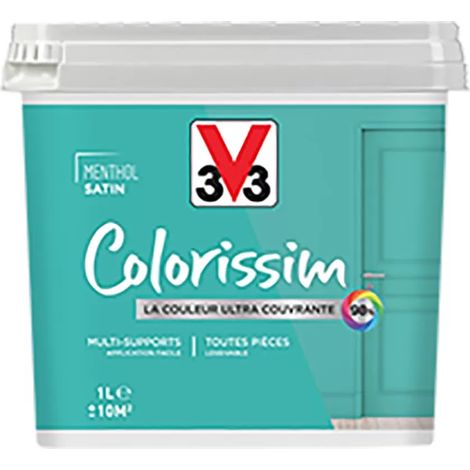 Peinture Multi-supports V33 Colorissim Satin Menthol 1 L