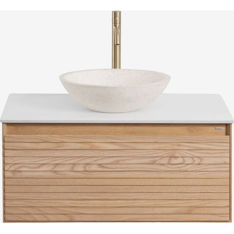 Set di mobili da bagno sospesi 80x50 cm in legno di frassino Tedrik SKLUM (1/5)