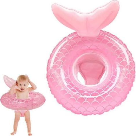 Bouée Bébé - PVC - Pour Enfants 6 à 48 Mois - Siège Gonflable Rose - 1 Pièce (1/4)