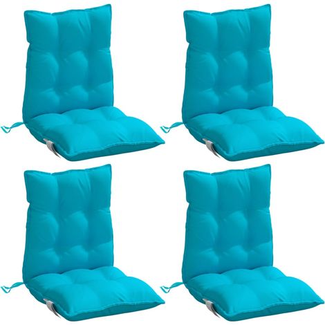 vidaXL Lowback Chair Cushions 4 pcs Turquoise Oxford Fabric (1/5)