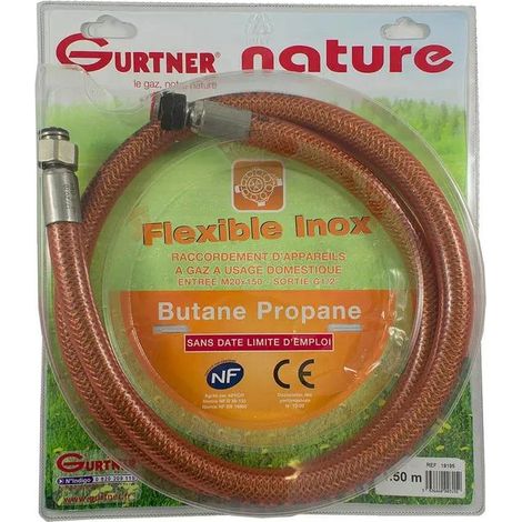 Tubo de gas Gurtner acero inoxidable 150 centímetros flexible