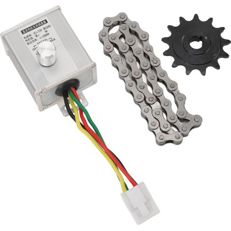 Variateur de vitesse pour moteur 12V 500W avec chaîne à 38 maillons et pignon modèle 410 à 13 dents (1/5)
