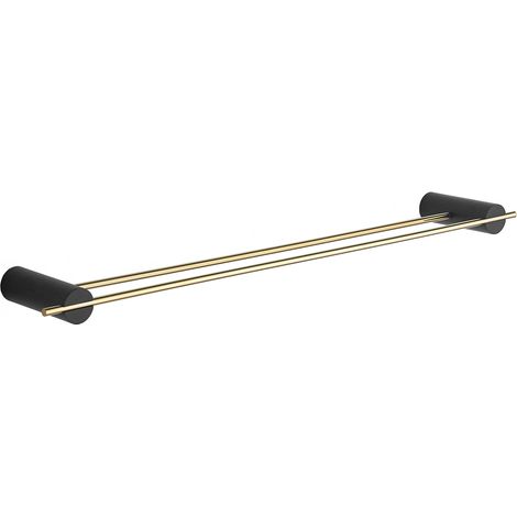 Mexen Aron double porte-serviettes, Noir/Or - 7088125-57 (1/2)