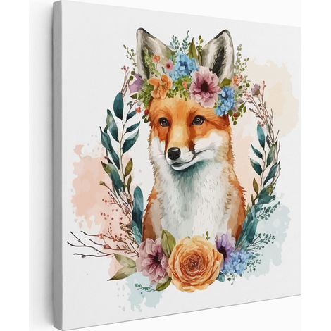 Tableau toile Enfants Carré - Renard - 30x30 cm (1/2)