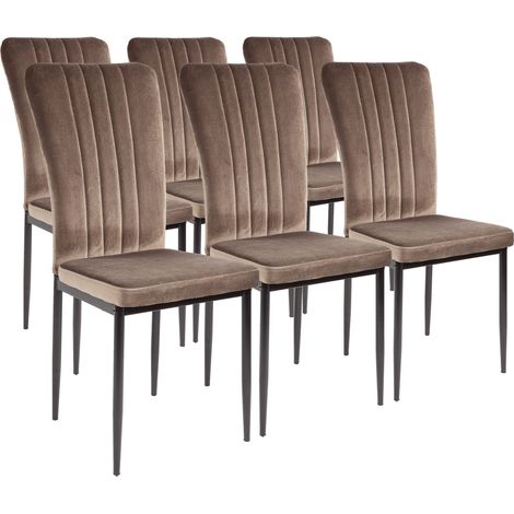 Albatros Esszimmerstühle mit Samt-Bezug 6er Set MODENA, Braun - Stilvolles Vintage Design, Eleganter Polsterstuhl am Esstisch - Küchenstuhl oder Stuhl Esszimmer mit hoher Belastbarkeit (1/5)