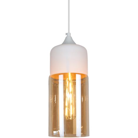 Suspension Luminaire Moderne Lampe À Suspension Vintage Rétro Plafonnier En Verre Blanc Pour Loft, Salon, Cuisine