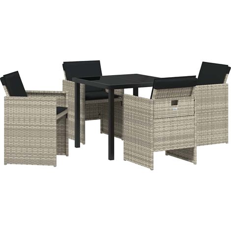 Maison Exclusive - Ensemble de salle à manger pour jardin 5 pcs Gris clair (1/5)