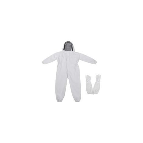 Combinaison d'apiculture, combinaison d'apiculture pour enfants, combinaison anti-abeilles une pièce avec capuche et voile, vêtements de protection pour enfants, combinaison d'apiculture (blanche, tai