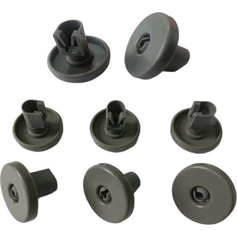 Lot de 8 roulettes pour lave-vaisselle, résistantes à la chaleur, gris clair (1/4)