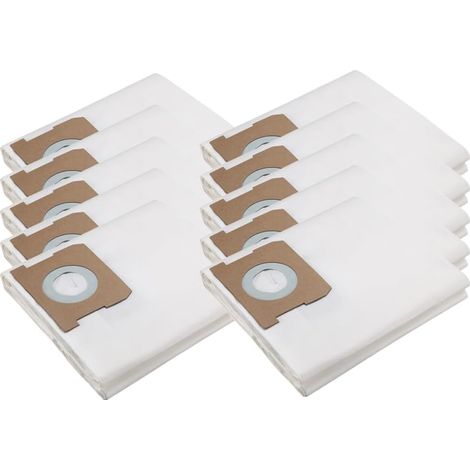 Sacs à poussière pour aspirateur, lot de 10 sacs filtrants en polaire de rechange compatibles avec Kärcher WD1 (remplace les références 2.863-297.0), avec couche de ventilation bloquante, pour la pous