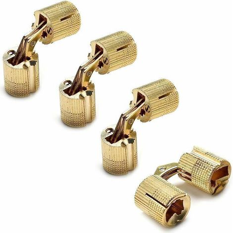 4 pcs Charnière Boite, Charnières Cylindriques, Laiton Caché Dissimulé Charnière Invisible Tonneau Charnière pour DIY Boîte À Bijoux Main Artisanat Or (Taille : 10mm) (1/5)