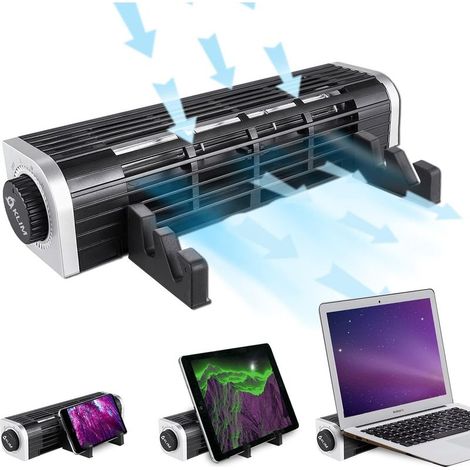 Support De Refroidissement Pour Ordinateur Portable - Ventilateur Turbine À Flux Croisé - 3 Vitesses Réglables - Support Ajustable Pour Tablette Et Smartphone - USB Alimenté - 1 Pièce (1/5)