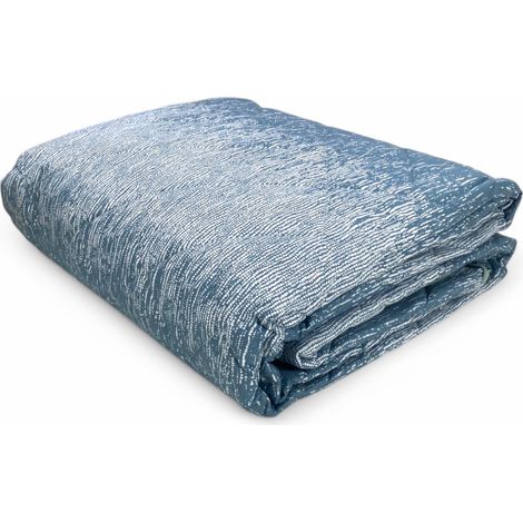 Trapuntino Leggero Kot Bollicine Ottanio - Quilt Primaverile Estivo - Cotone 100% - Anallergico - Made in Italy Cm. 170x270