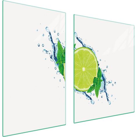 Glasplatte und Schneidebrett 100x52 Limette (1/5)