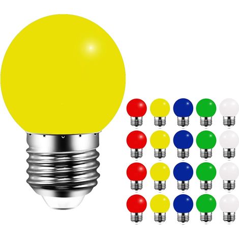 Ampoule E27 Couleur LED 3W Equivalent 30W 240 Lumens, Guirlande Guinguette LED E27 pour Intérieur Jardin Balcon Maison Mariage Fête Noël Not Dimmable, Lot de 20 (1/5)