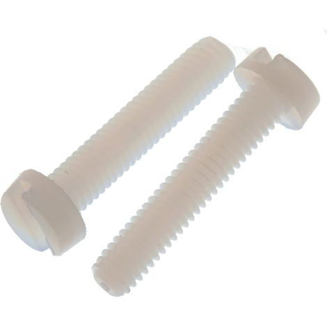 Vis à métaux RS PRO M4 à tête Cylindrique fendue en Nylon, 20mm ( Prix pour Sachet de 100 )
