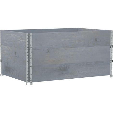 Colliers de palette 3 pcs gris 120x80 cm bois de pin solide