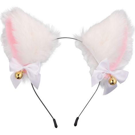 Décoration d'Halloween chat oreilles cloche bandeau Cos chat fille cheveux accessoires Noël Halloween couvre-chef accessoires (D)