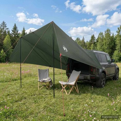vidaXL Vehicle Awning with Roof Army green 518 x 580 x 215 cm (1/5)