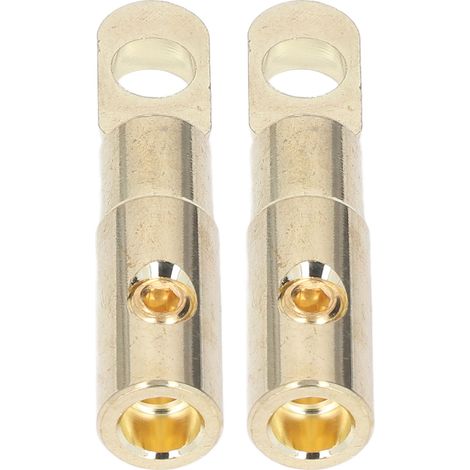 Paire de cosses à joint torique pour batterie, en laiton plaqué or, haute précision, sans soudure, modification audio, calibre 8 GA pour câbles de 8 à 10 GA. (1/5)
