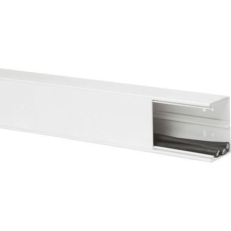 Legrand – Goulotte de distribution 85mm x 50mm – Conduit de 2 mètres avec couvercle – Fixation par colle, vis ou clous – Accepte tous types de peinture (1/2)