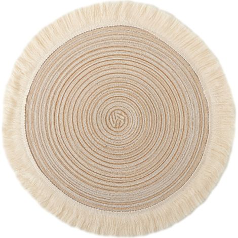 Tapis de Table à manger avec pompons ronds, 6 pièces,-Beige (1/5)
