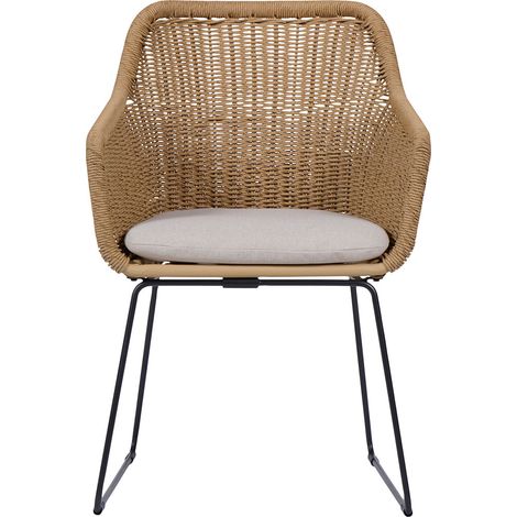 Sif Gartenstuhl Polyrattan mit Kissen schwarz, natur.