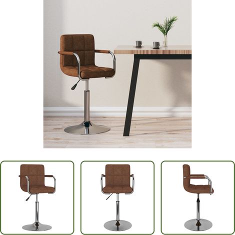 Vin - Tabouret de bar Marron Tissu (1/5)