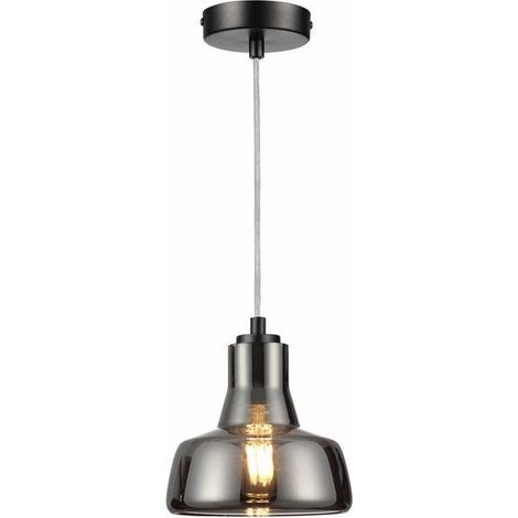 Lampada a sospensione Haga industriale vetro fumè E27