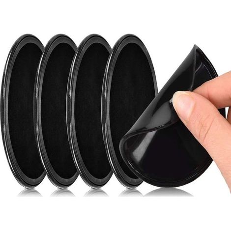 (Couleur:Noir)5 Pièces Tampons Nano Magique Adhésifs Gel, Silicone Tapis Antidérapant pour Voiture Support de Téléphone et GPS,Maison, (1/5)