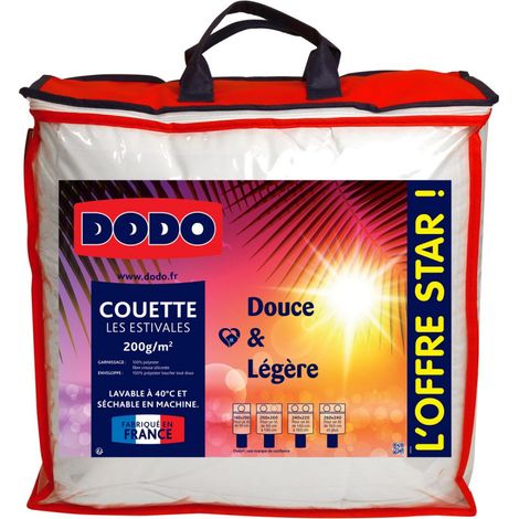 Couette légère 100% Polyester Fibre recyclée CIRCUL'AIR® Dodo - 240 x 260 cm pour lit King size - Blanc -