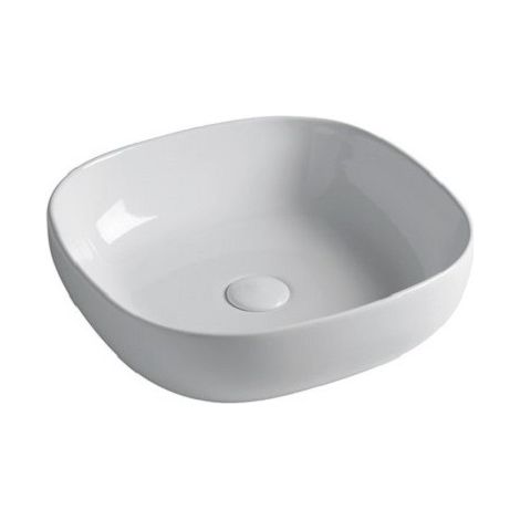 Lavabo Easy appoggio salvaspazio 45x45 quadro in ceramica bianco (1/3)