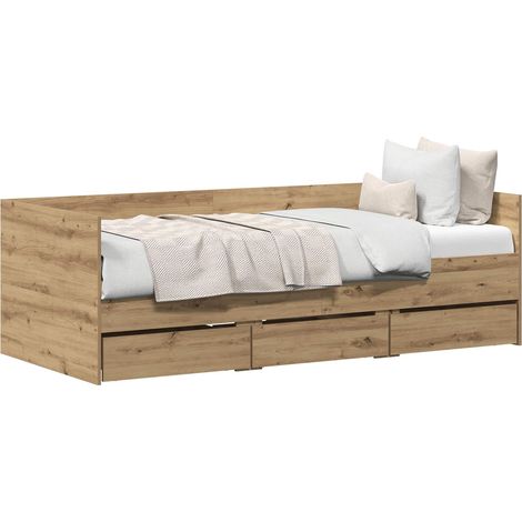 Maison Exclusive - Tagesbett mit Kopfteil Artisan-Eiche 90 x 190