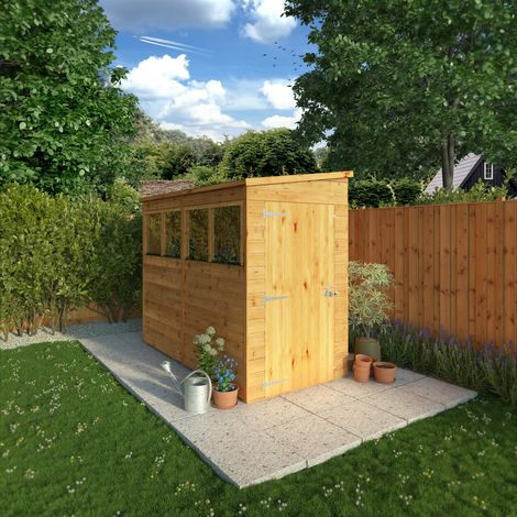 Waltons 8 x 4 Premium Wooden Shed Shiplap Pent Tongue and Groove with Windows 8ft x 4ft (1/5)