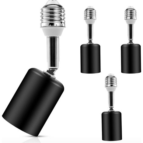 Prolongateur de douille d'ampoule en céramique e27, support de lampe à visser de 3,5 pouces pour lampes de table, plafonniers, éclairage suspendu, utilisation intérieure et extérieure Noir 4 (1/5)