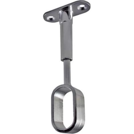 SUPPORTO CENTRALE PER TUBI OVALI 30x15MM- IN ZAMA - CROMATO