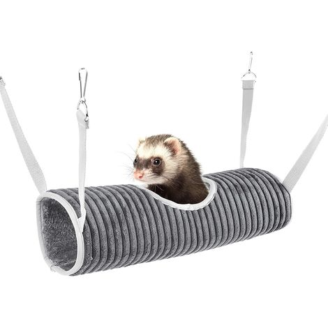 Hängematte für Kleintiere, Tunnelbett für Meerschweinchen, Hängetunnel für Hamster, Hängematte für Frettchen, Hängebett für Ratten, Tunnel und Röhrenspielzeug für Haustiere, Verstecktunnel (1/5)