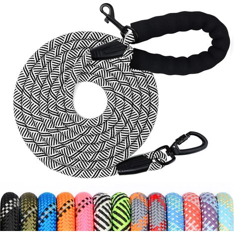 1 - Longe Pour Chien - Laisse De Dressage - Corde En Polyester Avec Poignée Rembourrée Et Crochet Pivotant - Pour Petit Moyen Et Grand Chien - Noir - 5M (1/5)