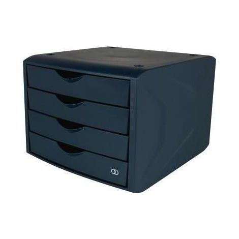 SOENNECKEN Schubladenbox Soennecken oeco 4 Schubladen DIN A4 Kunststoff 80 % recycelt Gehäusefarbe:blau (1/3)