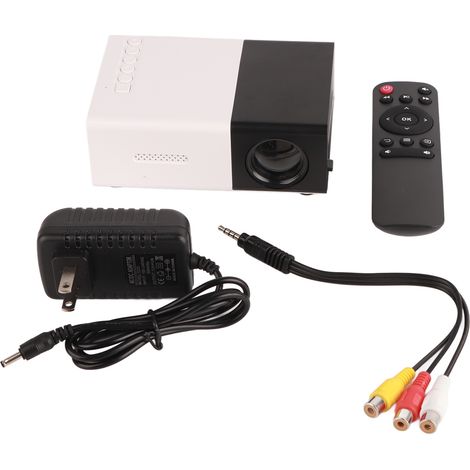 Mini Projecteur Portable HD Couleur Réelle LED Cinéma Maison pour Téléphone Prise CN 220V Noir Blanc (1/4)